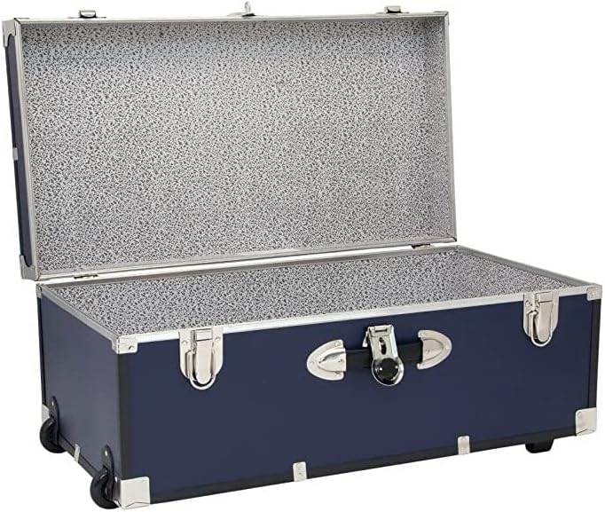 Seward Explorer Trunk with Wheels & Lock, Blue, 30-Inch