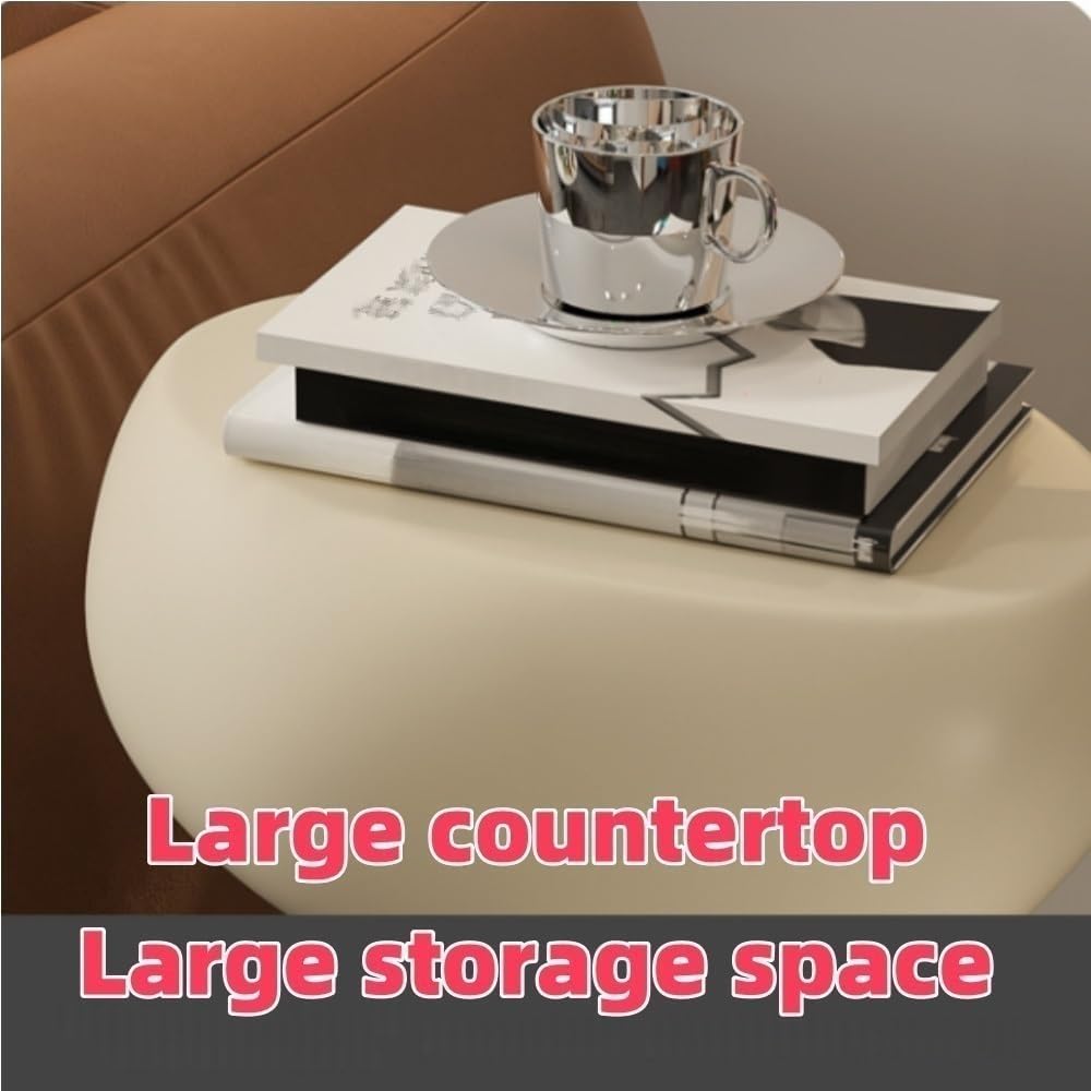 Corner Table, Fiberglass Coffee Table, Small Corner Desk, Creative Bedside Table, Decorative Side Table for Bedroom, Living Room, Balcony, Study
