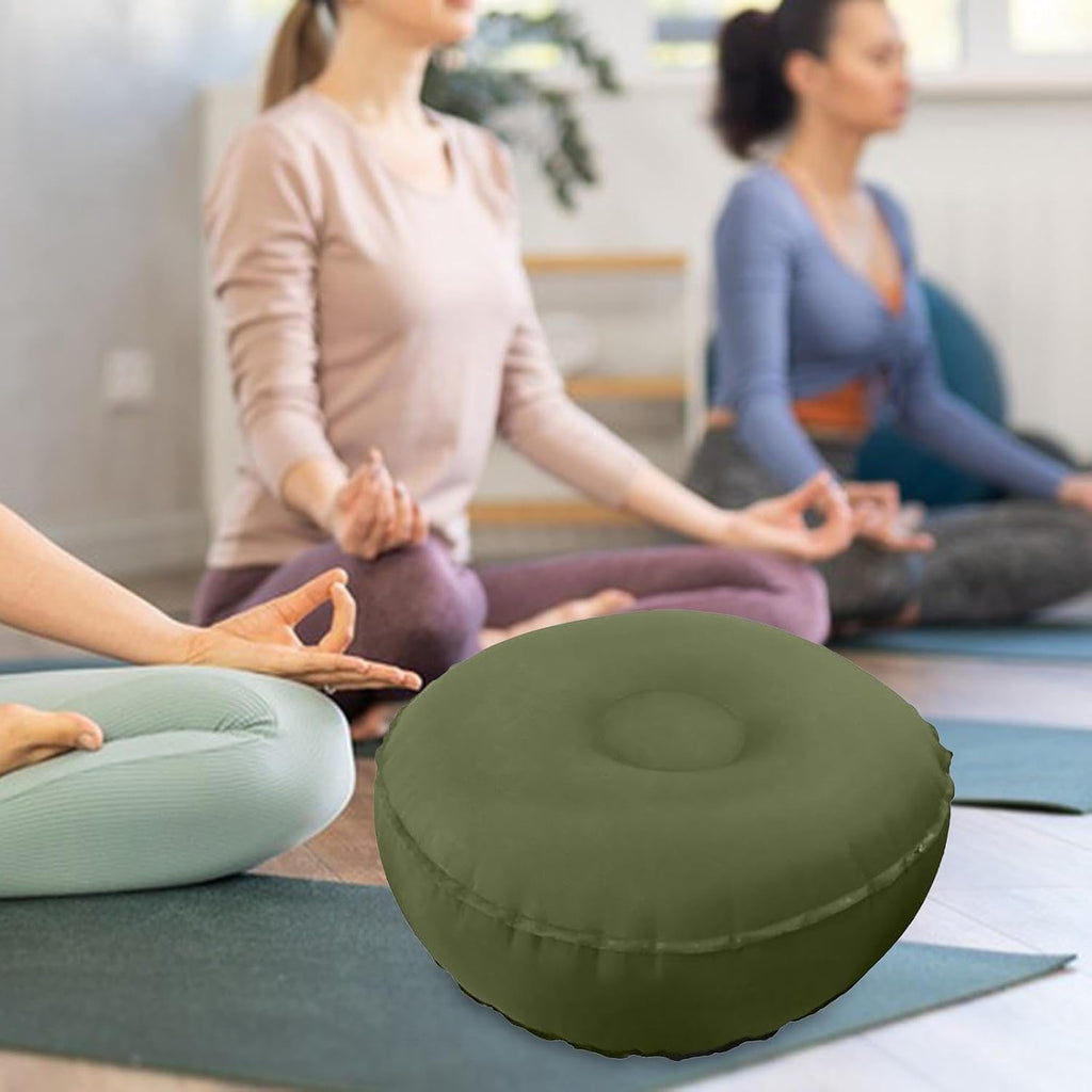 Inflatable Meditation Cushion Seating Indoor Outdoor Meditation Pillow Comfortable Lightweight, Green
