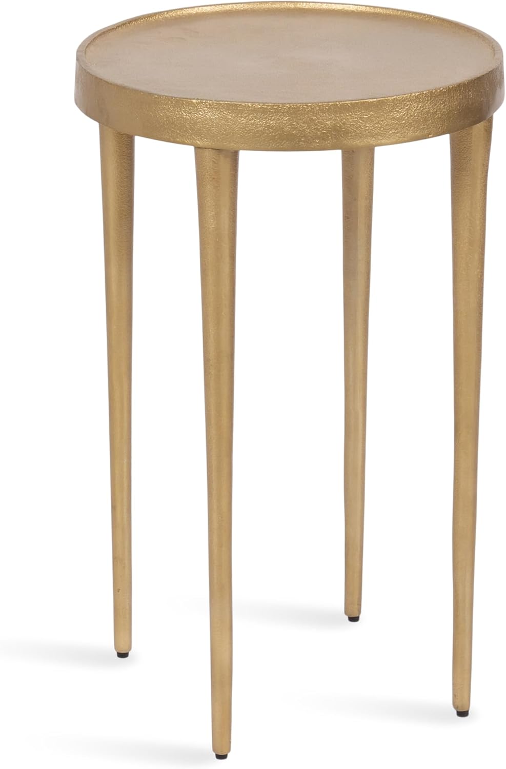 Kate and Laurel Rava Modern Metal Round Side Table, 14 x 14 x 22, Gold, Cast Aluminum Accent Table for Use as Indoor Plant Stand or Living Room Decor Piece