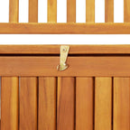 Solid Acacia Wood Patio Storage Bench with Large Storage Compartment, 47.2 Inch Garden Bench with Armrests and Backrest for Home and Garden
