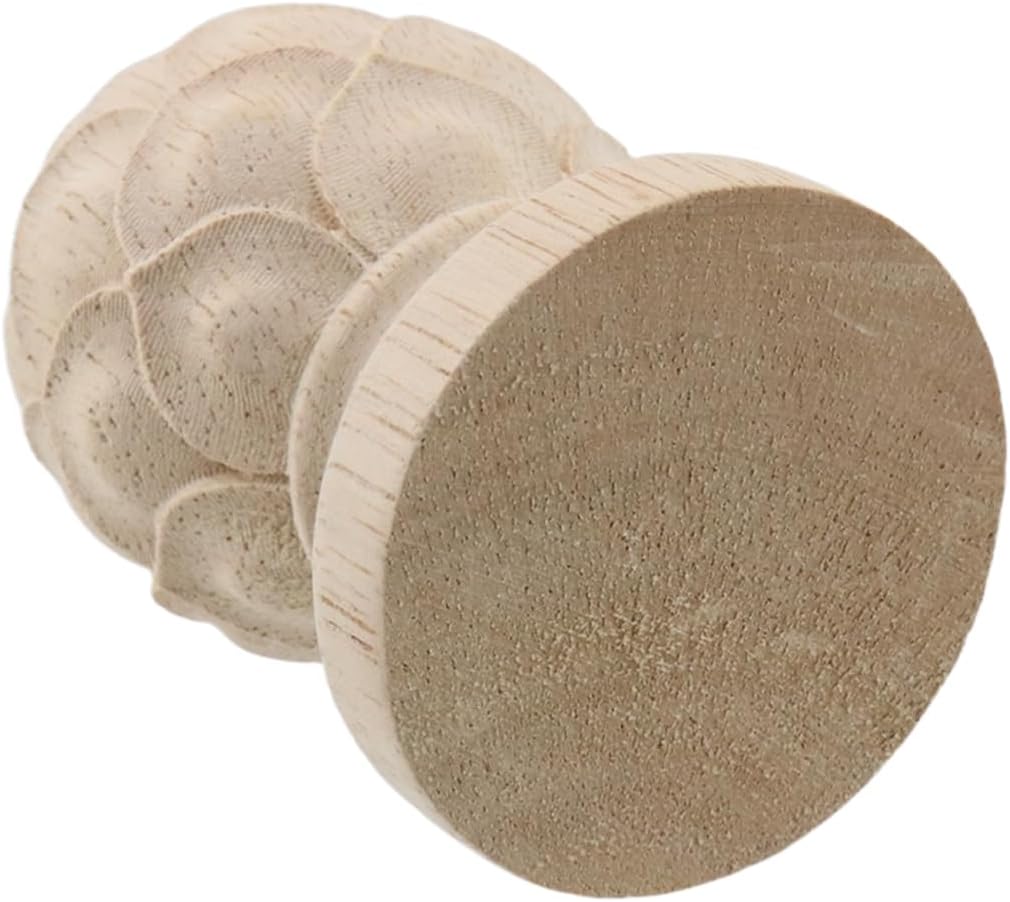 HEVSTIL Decorative Wooden Finials 2-Pack (3.54"x2.2") - Rustic Curtain Rod End Caps - Unfinished Turned Wood Spires for Bed Posts, Flagpole Toppers & Craft Projects