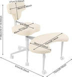 Ergonomic Cross Legged Chair with 360° Swivel Seat, Office Chair with Adjustable Footstool, Meditation Kneeling Chair for Office, Yoga, Home, 286.6 lbs Capacity, Height Adjustable (Beige)