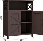 Homhedy Farmhouse Bathroom Storage Cabinet with 2 Doors, Toilet Paper Cabinet with Adjustable Shelf, Small Bathroom Cabinet for Kitchen/Laundry/Living Room, 11.8 x 23.6 x 31.5 Inches, Brown