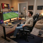 Gaming Chair for Adult, Computer Chair with Footrest Video Game Chair Big and Tall Gaming Chair with Massage Lumbar Support, Adjustable Height and 360° Swivel Seat(Grey)