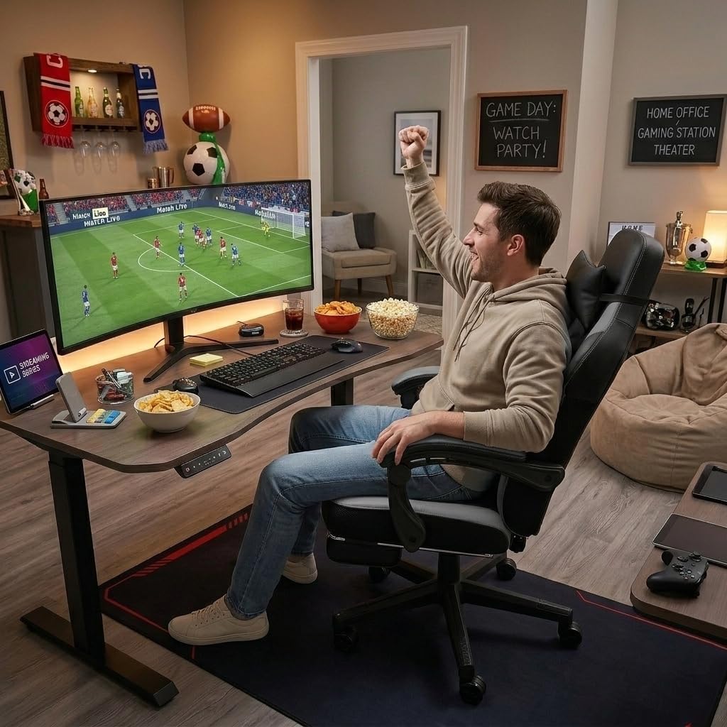 Gaming Chair for Adult, Computer Chair with Footrest Video Game Chair Big and Tall Gaming Chair with Massage Lumbar Support, Adjustable Height and 360° Swivel Seat(Grey)