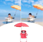 harayaa Child Beach Chair Outdoor Foldable Recliner Kids Seat with Sun Protection Umbrella Oxford Cloth Steel Pipe Suitable for Baby Hiking Garden, Red