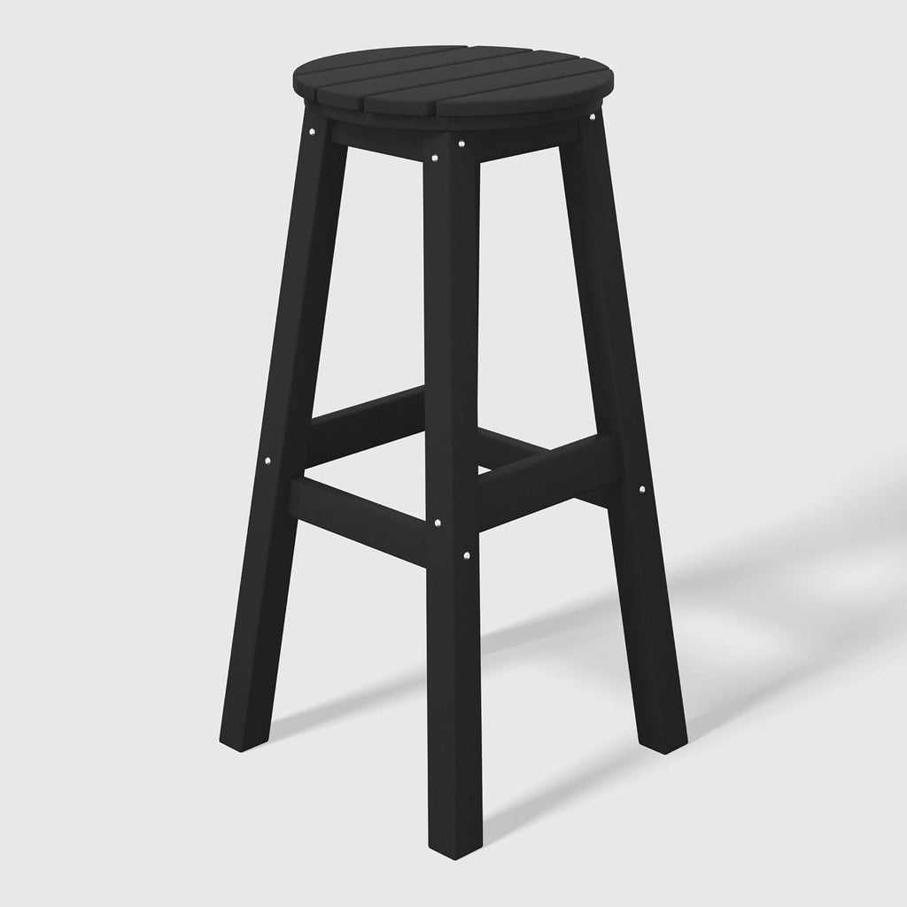 WestinTrends 29" HDPE Outdoor Patio Round Bar Stool, Black