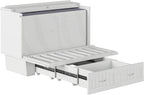 AFI, Nantucket Full Size Murphy Bed Chest with Mattress, Storage Drawer and Built-in USB Charger, White