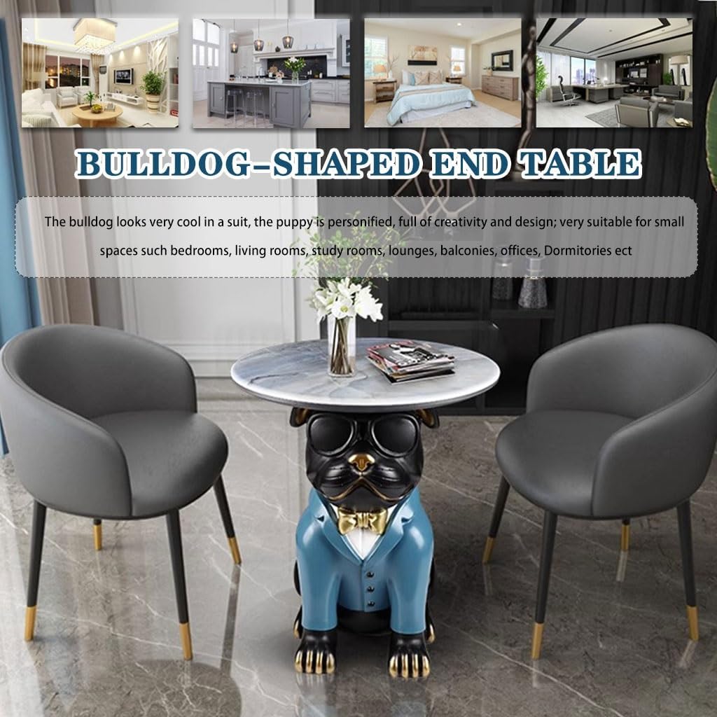Cool Bulldog Appearance Side Table, Cartoon Animal Accent Table, Small Space Decoration, Bedroom Nightstand