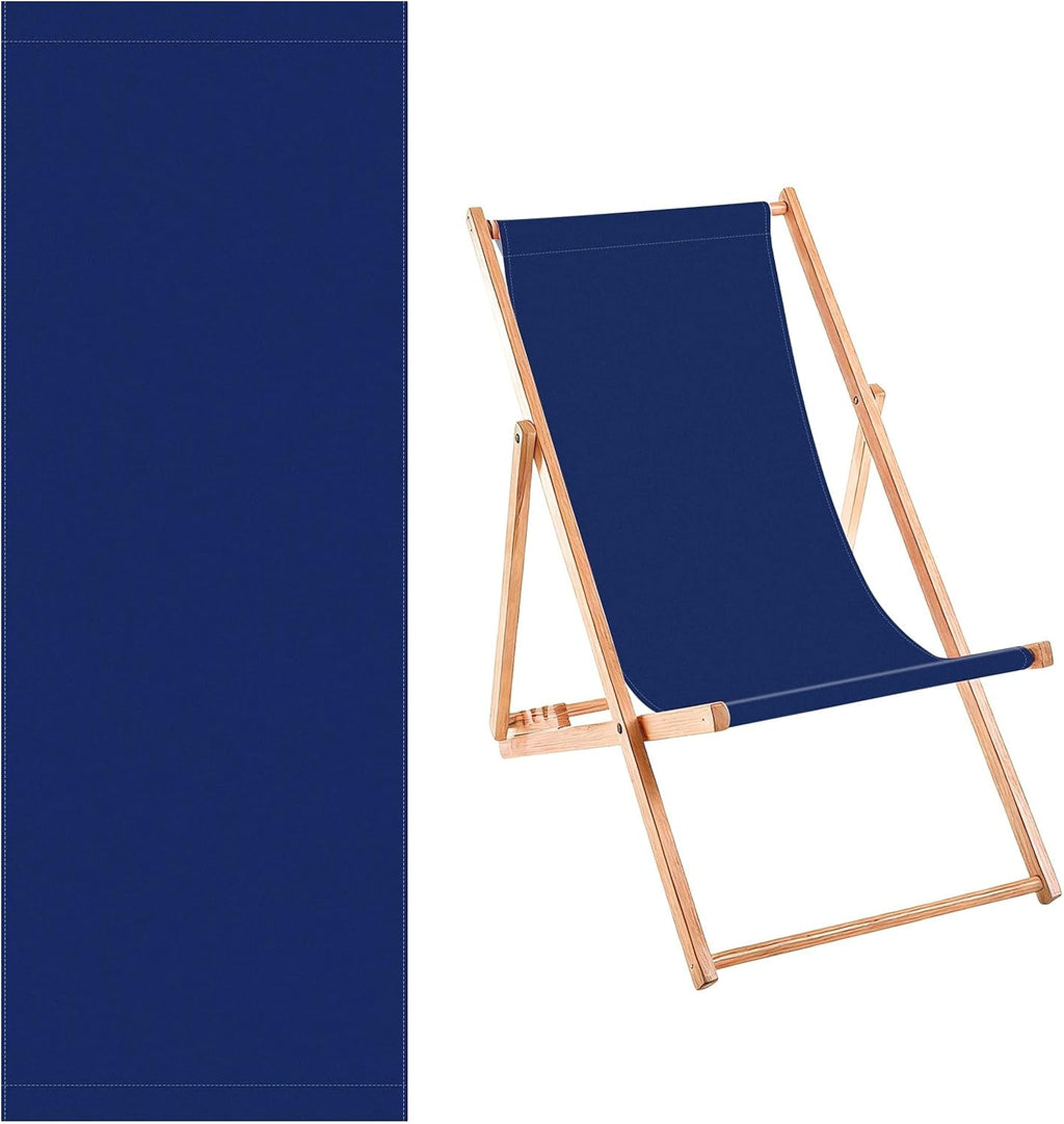 M METERXITY Beach Sling Chair Replacement Canvas, 16x44.5 Inch Folding Lounge Chair Fabric for Beach/Sunbathing/Courtyard/Garden, Outdoor Furniture Cloth [Dark Blue, Only Replacement]