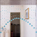 20 Strings Crystal Beaded Curtain, Arched Door String Curtain, Hanging Doorway Room Divider Suitable for Home, Coffee House, Bedroom, Restaurant. (Aqua Blue)
