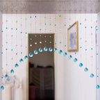 20 Strings Crystal Beaded Curtain, Arched Door String Curtain, Hanging Doorway Room Divider Suitable for Home, Coffee House, Bedroom, Restaurant. (Aqua Blue)