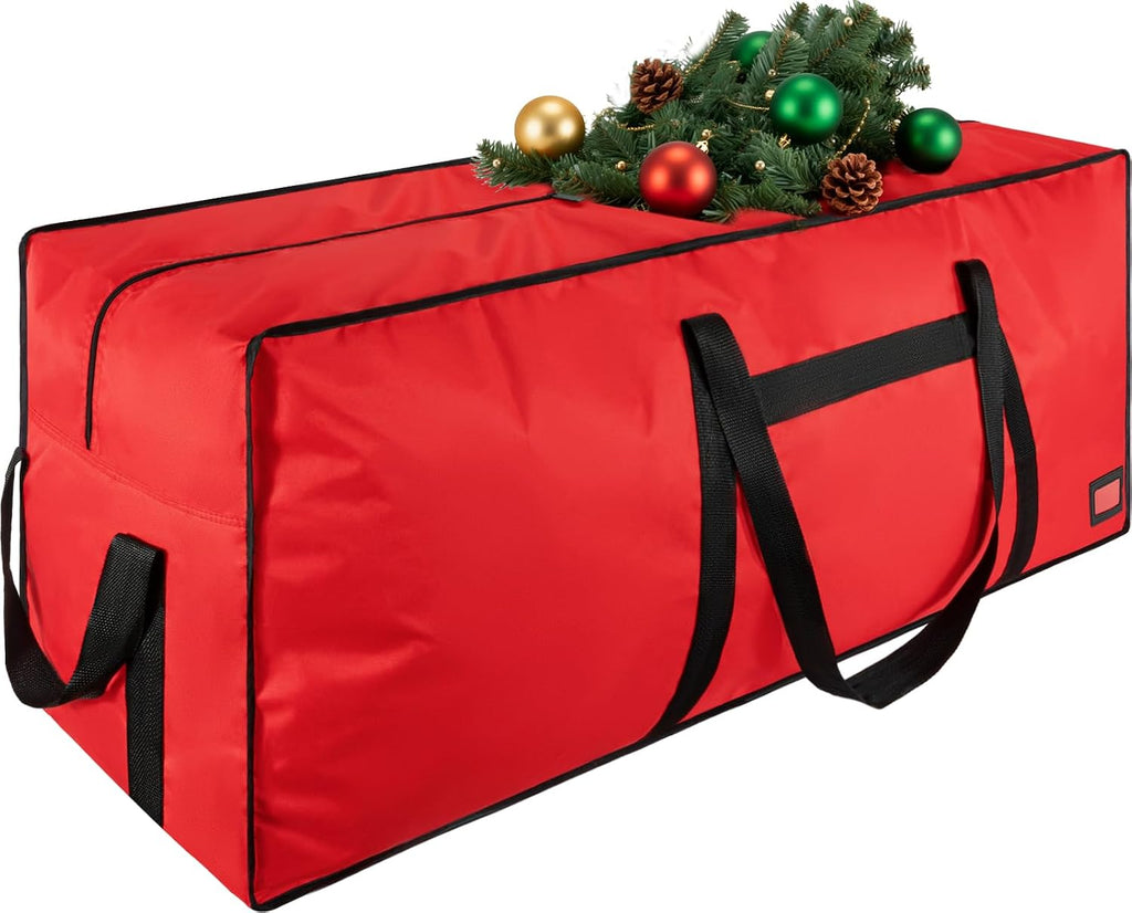 3FT/4FT/4.5 FT Christmas Tree Storage Bag, Heavy Duty Christmas Tree Bag with Reinforced Handles and Dual Zippers Wide Opening, Large Capacity fits for Artificial Christmas Tree, Red