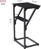 C-Shaped End Table, Small Couch Side Table, Sofa TV Tray Table for Living Room, Bedroom, Bedside ET-D-BKW1