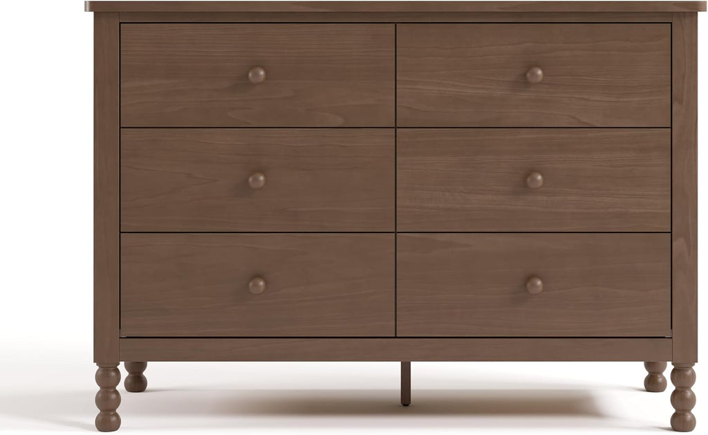 Storkcraft Rio 6 Drawer Dresser, Hazelnut | GREENGUARD Gold Certified, Wood Dresser for Kids Bedroom, Kids & Nursery Storage Chest, Safety Interlocking Drawers, Nursery