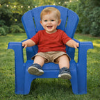 Little Tikes Kids Garden Chair 4 Pack in Blue, Outdoor Toddler Activity Adirondack Chairs for Picnic, Garden, Patio, Backyard & Beach, Outdoor Chair Set