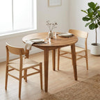ARROWSTONE Nakina Solid Acacia Wood Round Dining Table, Ideal for Dining Room, Kitchen, Living Room
