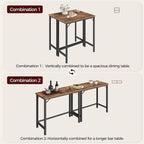MAHANCRIS Narrow Bar Table, 63-Inch Pub Table for Dining Room, Counter Bar Tables with Sturdy Metal Frame, Connectable Bar Table, Multifunctional Console Table, Rustic Brown BTHR1601