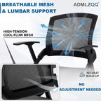 ADMLZQQ [12 Pack ] Folding Office Chair with Mesh Back, Heavy Duty Conference Room Chairs with Armres, Comfy Foldable Chair with Padded Cushion for Guest & Reception,Meeting,Classroom Training Chairs
