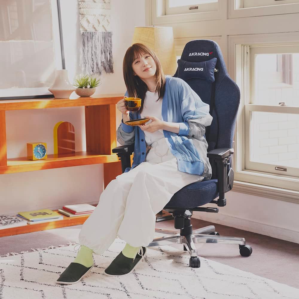 AKRacing Office Chair, Gaming Chair, Premium Denim, Made in Japan, 180° Reclining, Home, Remote