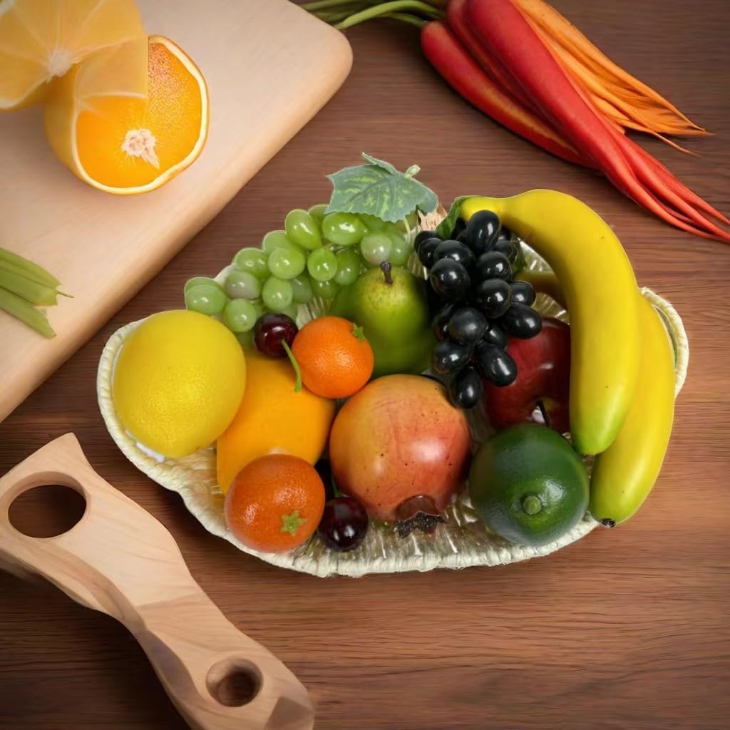 Generic 17pcs Artificial Mixture Fruits,Simulation Fruit Props for Photography Display, Lifelike Realistic Fake Fruits Home Decor Craft Fruit Set Fake Grapes Fake Banana, HC2412-17