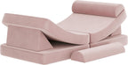 Flash Furniture Marlowe Modular Foam Kids Play Couch, 6 Soft Sectional Sofa Pieces, Convertible Kids Couch, Removable Covers, 56", Blush
