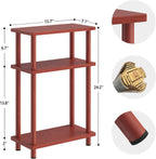 Apicizon 3 Tier End Table, Narrow Side Table with Storage Shelf, Bedroom, Living Room, Entryway, Farmhouse, Dark Brown