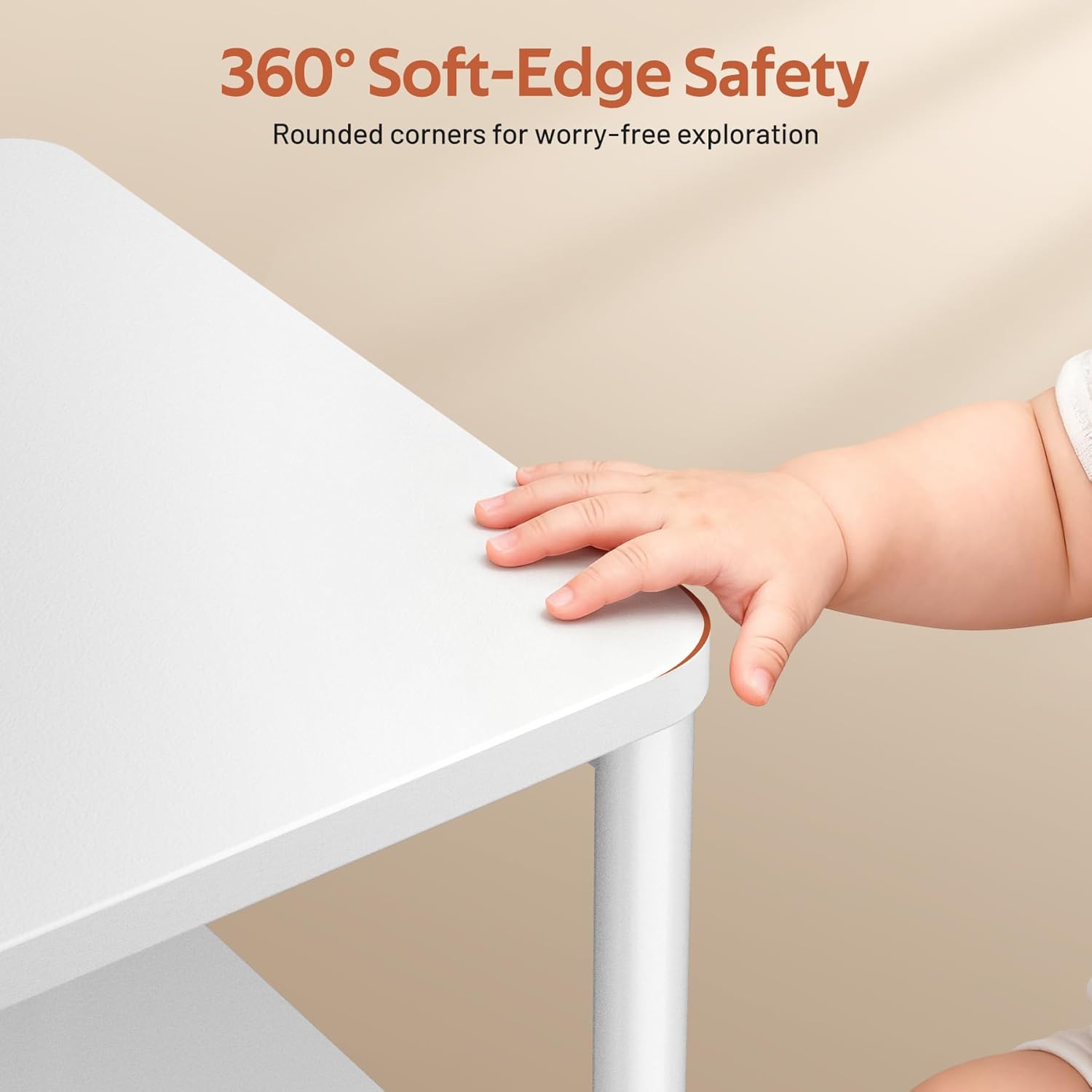 MISSLO Toddler Nightstand with Storage Basket Kids Night Stand with Large Tabletop Nursery Side Table for Living Room Easy Assembly Small End Tables for Small Spaces Toddler Bedroom Decor, White