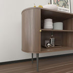 Oak Buffet Cabinet - 55 Inch Sideboard Server for Dining Room, Living Room, Kitchen - Rustic Storage Console