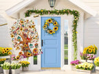 Welcome spring summer sunflower outdoor house flag, bird double sided Burlap fall flag 28x40 Inch, seasonal farmhouse vacation outdoor decoration