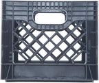 Hudson Exchange 13 x 13 x 11" (16 Quart, 4 Pack) Mesh Commercial Grade Milk Crate Handled Storage Container Tote, Black