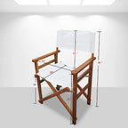 SSLine Set of 2 Professional Director Chairs Portable Folding Dining Height Directors Chair w/Wood Frame and Canvas Lightweight Camping Lawn Chair (White/2PC-19 H)