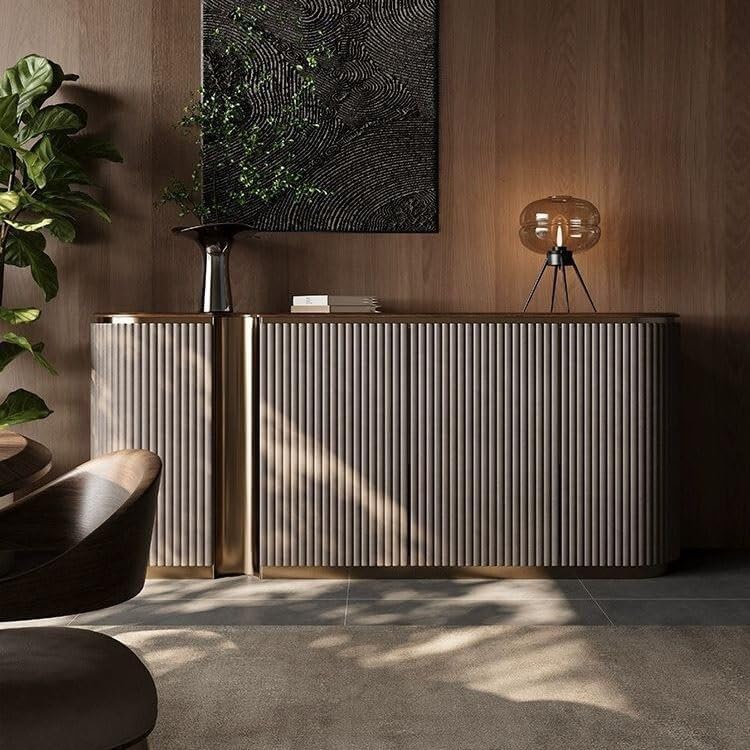 Entryway Cabinet Simple Black Walnut Dining Room Storage Living Wall Cabinet Entrance Decoration Furniture Suitable for Sideboard Storage Cabinet(200x40x90cm)