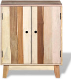 Solid Reclaimed Wood Sideboard, 2-Door Retro Buffet Cabinet, Rustic Accent Storage Credenza for Living Room and Dining Room, 11.8 x 23.6 x 29.9 Inches, Beige