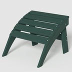 nevilywood HDPE Folding Ottoman - Adirondack Chair Footrest – Weather Resistant, Wood-Grain, Low-Maintenance-, Garden Patio Porch – Green