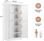 61" Metal Kitchen Pantry Cabinet Adjustable Storage with 4 Shelves (110lb Capacity), Freestanding Pantry Organizer for Kitchen, Pantry, Living Room