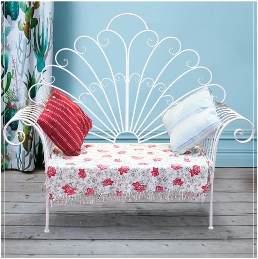 Benches, Iron Park Chairs for Outdoor Leisure Garden & Balcony Sofa Decor