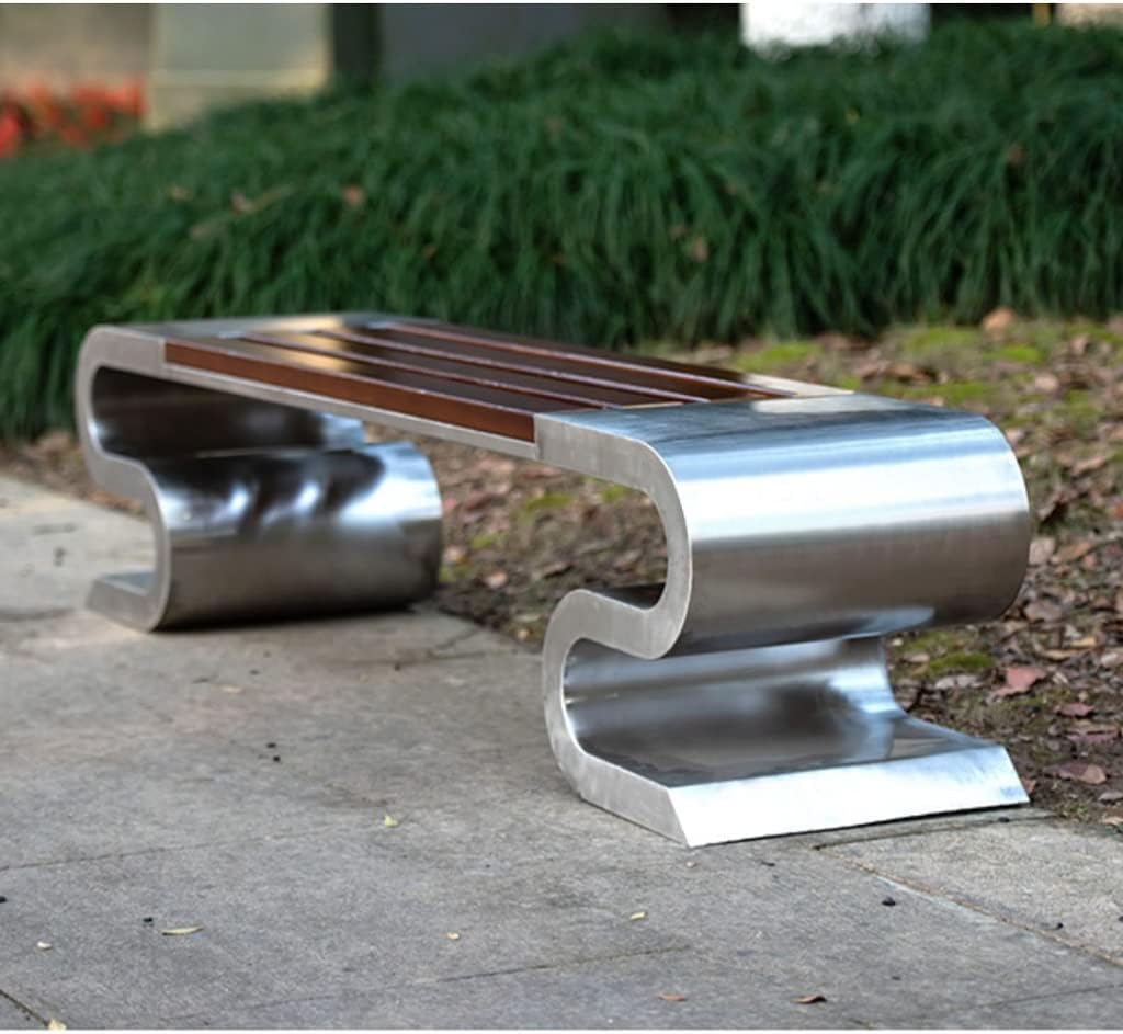 Patio Benches for Outdoors Outdoor Leisure Chair Park Garden Square Stainless Steel Public Seat Scenic Shopping Mall School Rest Stool Garden Benches for Outdoors