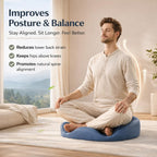 Ergonomic Zen mind Meditation Cushion, Memory Foam, Portable Design with Handle, Pressure Dispersing Support for Meditation, Mindfulness & Posture Alignment