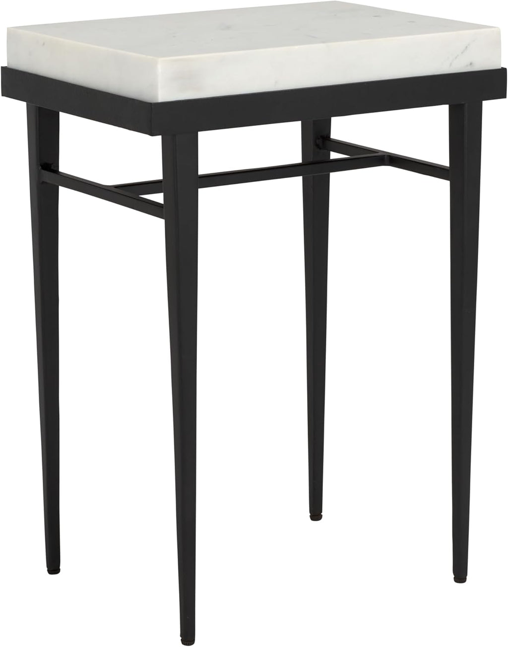 SAFAVIEH Home Collection - Eldin Side Table, Cream Marble Top with Black Metal Legs, Fully Assembled (ACC3746A)