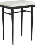 SAFAVIEH Home Collection - Eldin Side Table, Cream Marble Top with Black Metal Legs, Fully Assembled (ACC3746A)