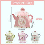 GRSECPO 12 Pack Floral Tea Party Favor Boxes, Vintage Teapot Gift Bags | Teapot design with floral patterns in 4 colors. 3.3x3.3x4.1". Pack of 12 favor boxes for candy cookies wedding bridal shower
