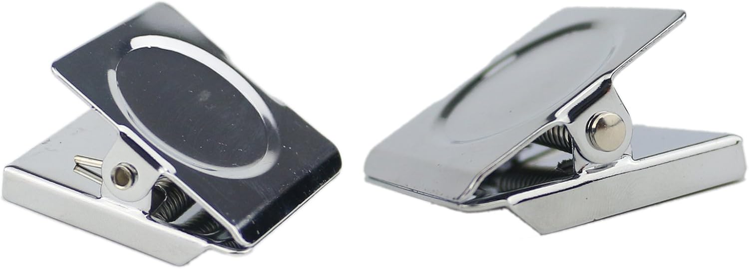 Ogrmar Metal Clip 1.2"-12 Pack Refrigerator Whiteboard Wall Magnetic Memo Metal Clip (1.2")
