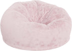 Flash Furniture Duncan Oversized Blush Furry Bean Bag Chair for Kids and Adults