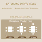 HomVent Extendable Dining Room Table Set for 6, Dining Table Set with Chairs, 6 Chair Dining Table Set, 63"-78.7" Wood Rectangle Farmhouse Expandable Kitchen Table Sets for Apartment Expanding