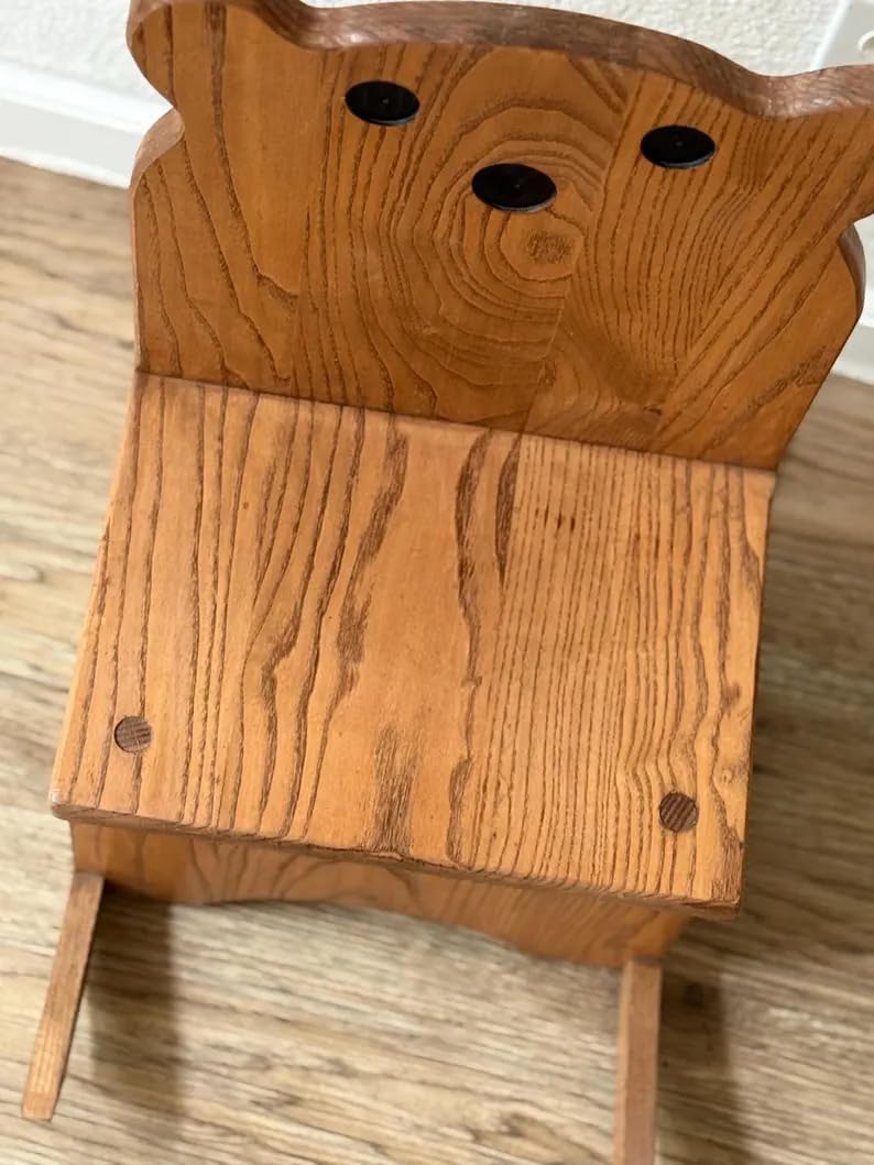 Vintage Childrens Teddy Bear Wood Rocking Chair| Baby Nursery| Kid's Bedroom