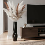 Modern Black Floor Vase, 24 Inch Tall Resin Home Decor Vases, Large Sturdy Vase for Living Room, Office, Bedroom Decor with 5" Opening for Dried Pampas Grass, Branches & Feathers