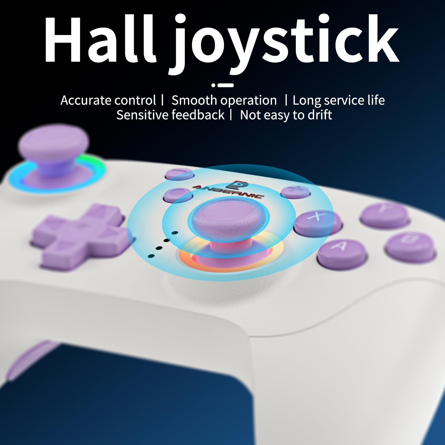 RG P01 Wireless Gaming Controller Compatible with Switch Game Controllers RG P01 2.5G Controller Gamepad for Bluetooth/PC/Steam/iOS/Android/Switch Hall Effect RGB Lights [android,ios,nintendo_switch,windows]