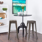 FDW Counter Height Bar Stools Set of 4 Bar Stools 30 Inches Metal Stool Patio Stool Stackable Barstools Kitchen Counter Stool Indoor/Outdoor Stool Metal Bar Stools Moden Dining Chairs, Bronze